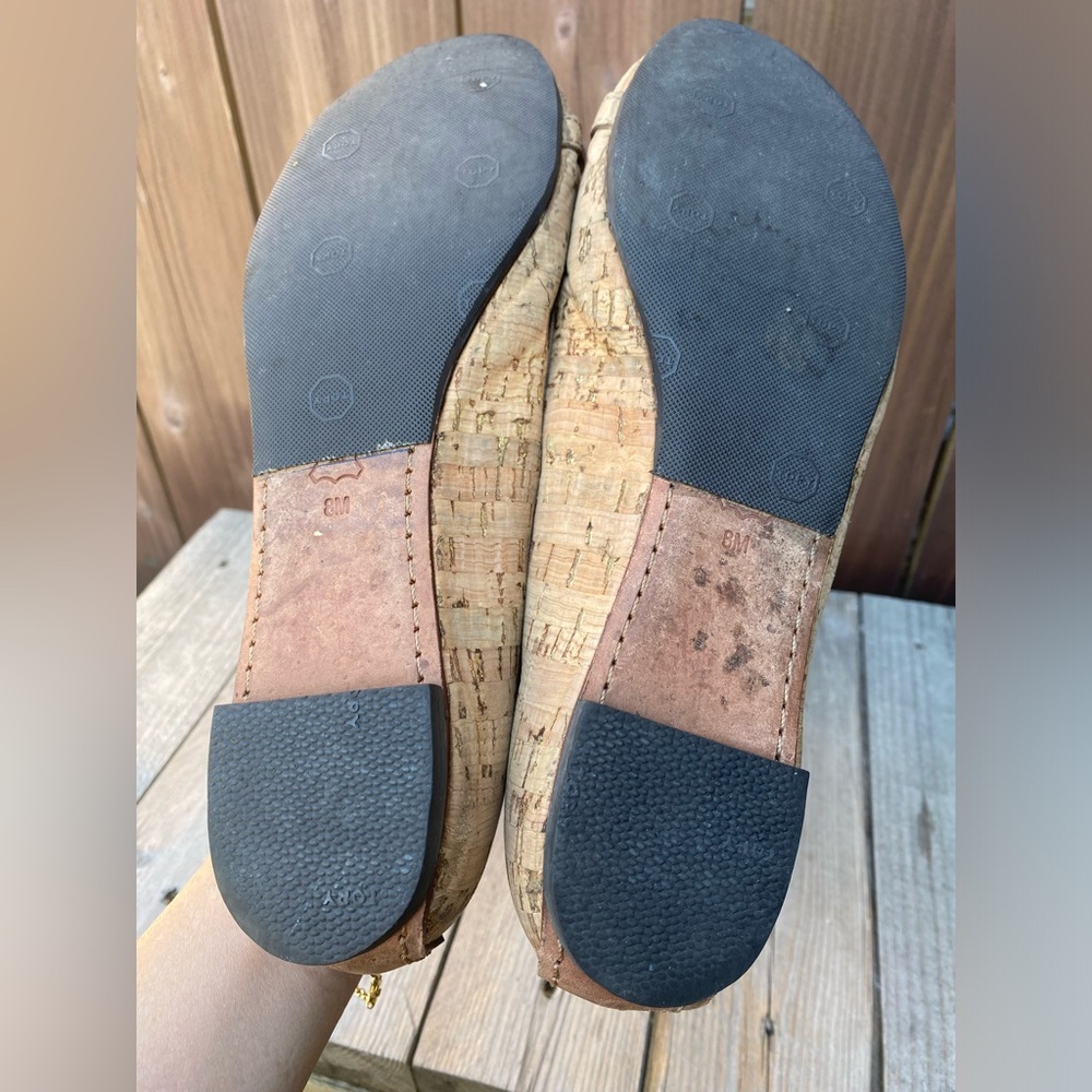 Tory Burch Cork Reva Slip Ons Ballerina Flats Womens 8 M - Picture 4 of 13